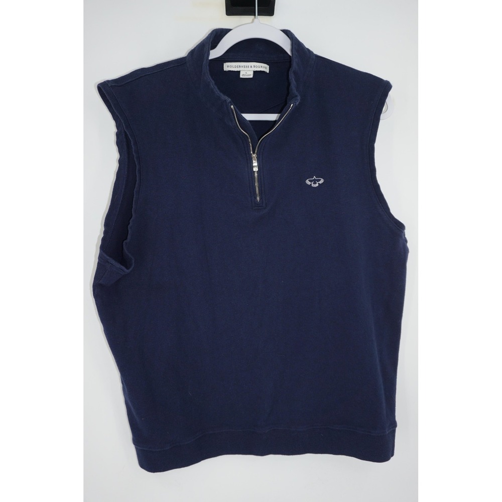 Holderness & Bourne Sweater Vest Blue‎ 1/4 Zip The Reserve Club Men's Large